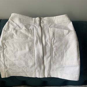 Forever 21 White Highwaisted Jean Skirt